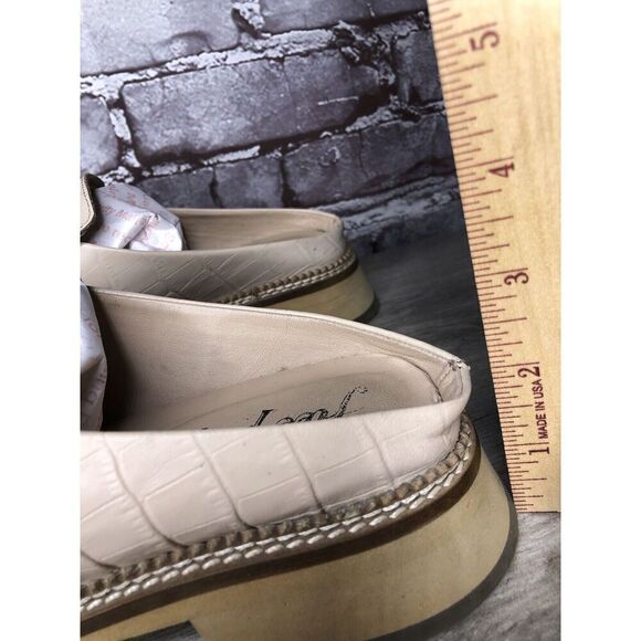 Free People Blush Pink Leather Platform Penny Loafer Mules Women Sz 39EU/8.5M US - Picture 15 of 16